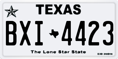 TX license plate BXI4423