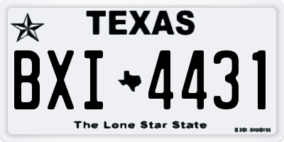 TX license plate BXI4431