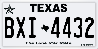 TX license plate BXI4432