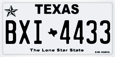 TX license plate BXI4433