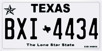 TX license plate BXI4434