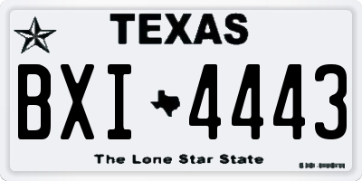 TX license plate BXI4443