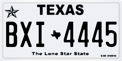 TX license plate BXI4445