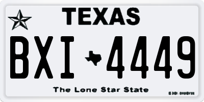 TX license plate BXI4449