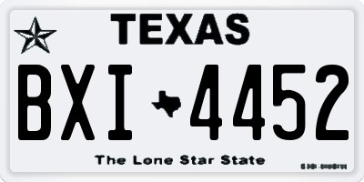 TX license plate BXI4452
