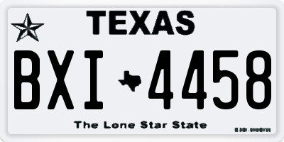 TX license plate BXI4458