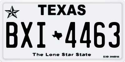 TX license plate BXI4463