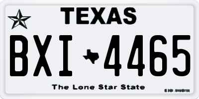 TX license plate BXI4465