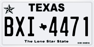 TX license plate BXI4471