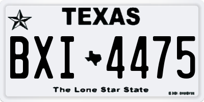 TX license plate BXI4475