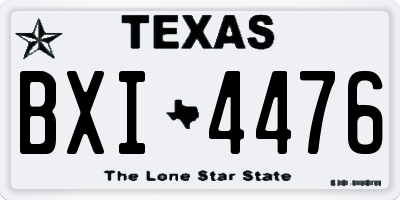 TX license plate BXI4476