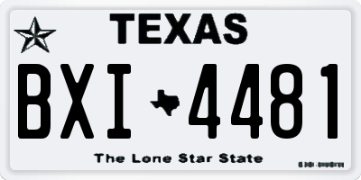 TX license plate BXI4481