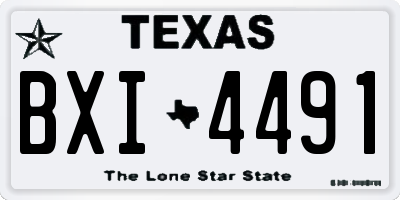 TX license plate BXI4491