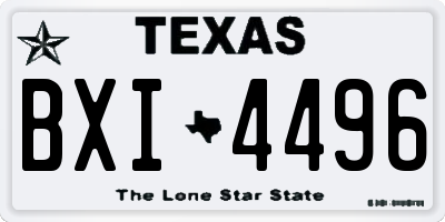 TX license plate BXI4496