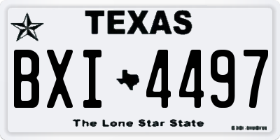TX license plate BXI4497