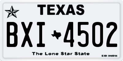 TX license plate BXI4502