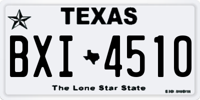 TX license plate BXI4510