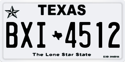 TX license plate BXI4512