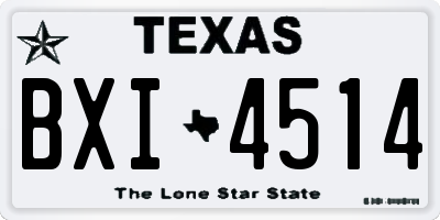 TX license plate BXI4514