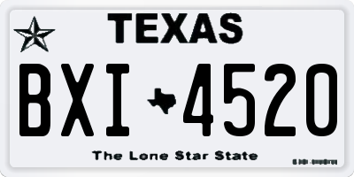 TX license plate BXI4520