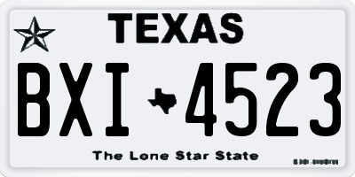 TX license plate BXI4523