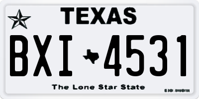 TX license plate BXI4531