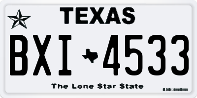 TX license plate BXI4533