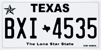 TX license plate BXI4535