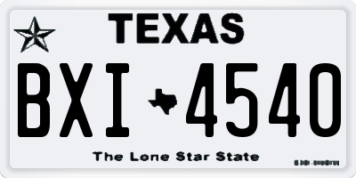 TX license plate BXI4540