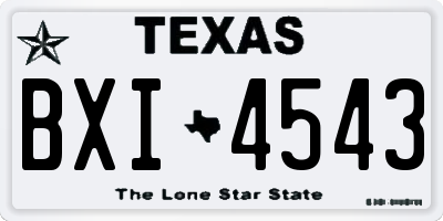 TX license plate BXI4543