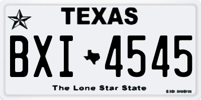 TX license plate BXI4545