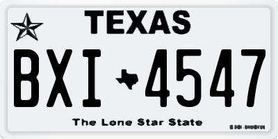TX license plate BXI4547