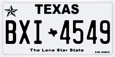 TX license plate BXI4549
