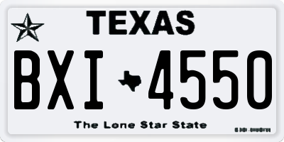 TX license plate BXI4550