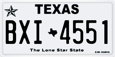 TX license plate BXI4551