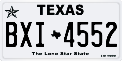 TX license plate BXI4552