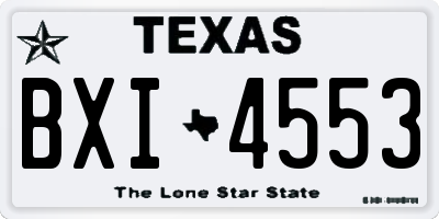 TX license plate BXI4553