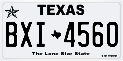 TX license plate BXI4560
