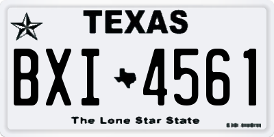 TX license plate BXI4561
