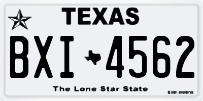 TX license plate BXI4562