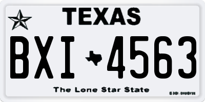 TX license plate BXI4563