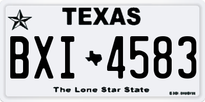 TX license plate BXI4583