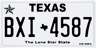 TX license plate BXI4587
