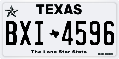 TX license plate BXI4596