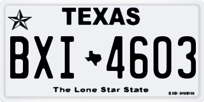 TX license plate BXI4603