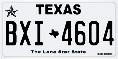 TX license plate BXI4604