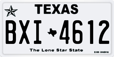 TX license plate BXI4612