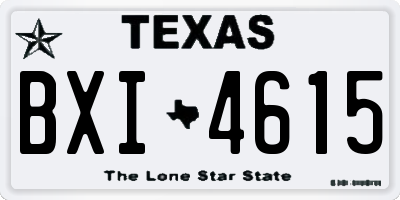 TX license plate BXI4615