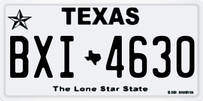 TX license plate BXI4630