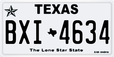 TX license plate BXI4634